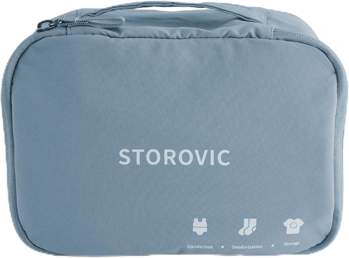 Odor Eliminating Lingerie Pouch, LAB-TESTED Waterproof Travel Underwear Organizer Bag for Bras, Panties, Socks - Soft & Foldable Design, Blue, (12.6" 8.5" 4.7") M