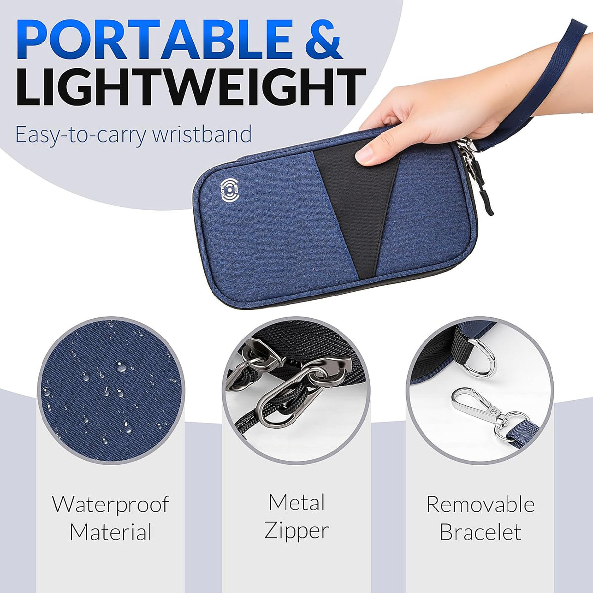Men Passport Wallet, Family Travel Document Organizer, Business Travel Organizer with RFID Blocking, Family Passport Holder for Men Women Gift, Waterproof Passport Bag Cover for Women Men Gift - Black