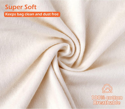 Set of 3 Cotton Breathable Dust-proof Drawstring Storage Pouch Multi-functional Bag. Pack 3 S