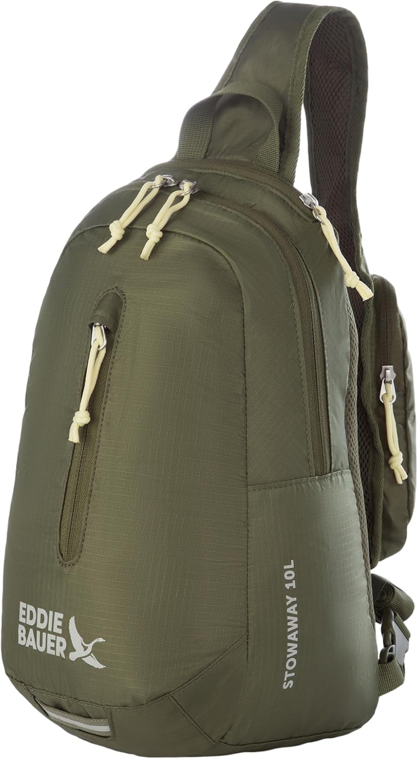 Stowaway Packable Sling Bag | Travel | Outdoor | Lightweight | Compact | Ripstop Nylon, Sprig Green-10L