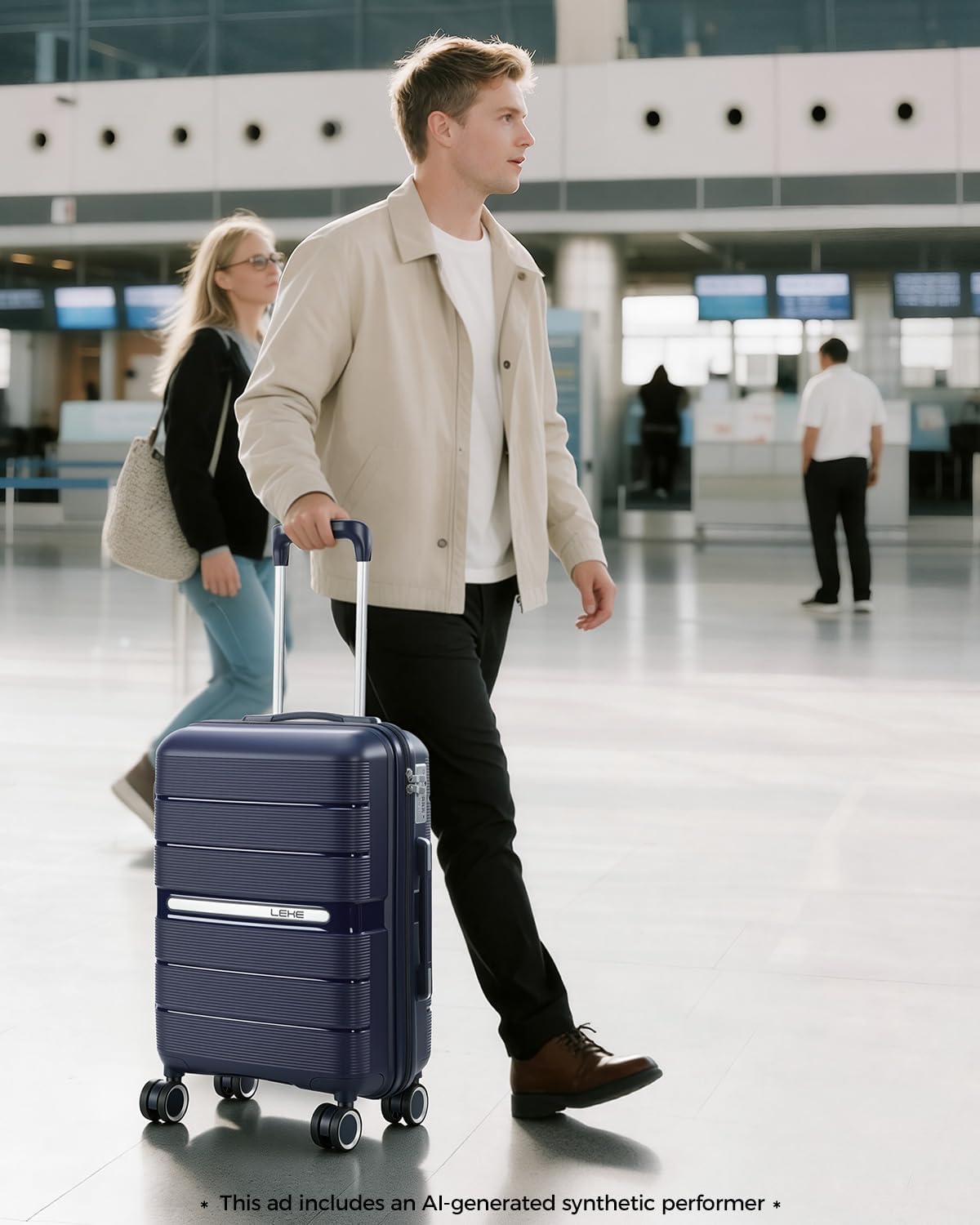 20 Inch Carry-on Luggage with Spinner Wheels, Hard Shell Suitcase with TSA Lock, Airline Approved, Rolling Suit Case for Travel Weekend Trips, Black Color