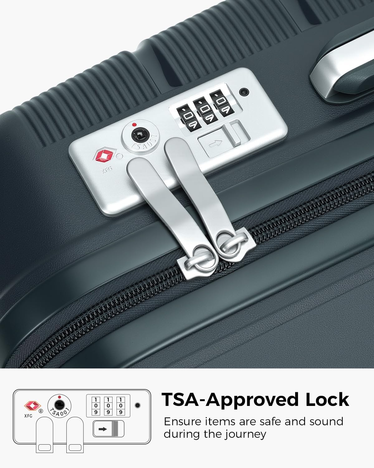 20 Inch Carry-on Luggage with Spinner Wheels, Hard Shell Suitcase with TSA Lock, Airline Approved, Rolling Suit Case for Travel Weekend Trips, Black Color