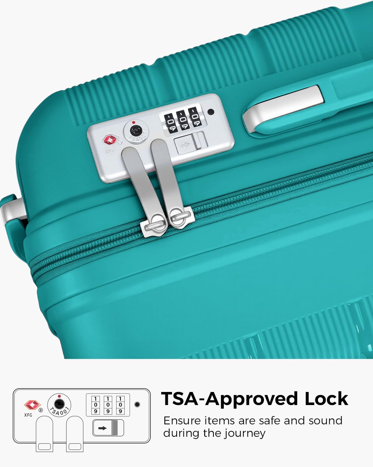 20 Inch Carry-on Luggage with Spinner Wheels, Hard Shell Suitcase with TSA Lock, Airline Approved, Rolling Suit Case for Travel Weekend Trips, Black Color
