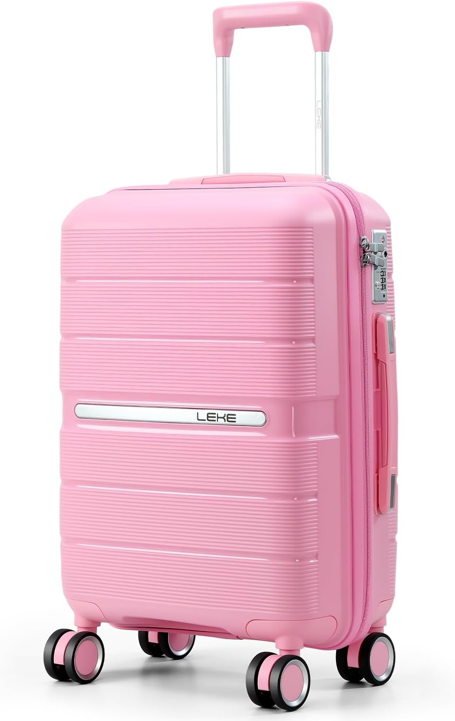 20 Inch Carry-on Luggage with Spinner Wheels, Hard Shell Suitcase with TSA Lock, Airline Approved, Rolling Suit Case for Travel Weekend Trips, Black Color