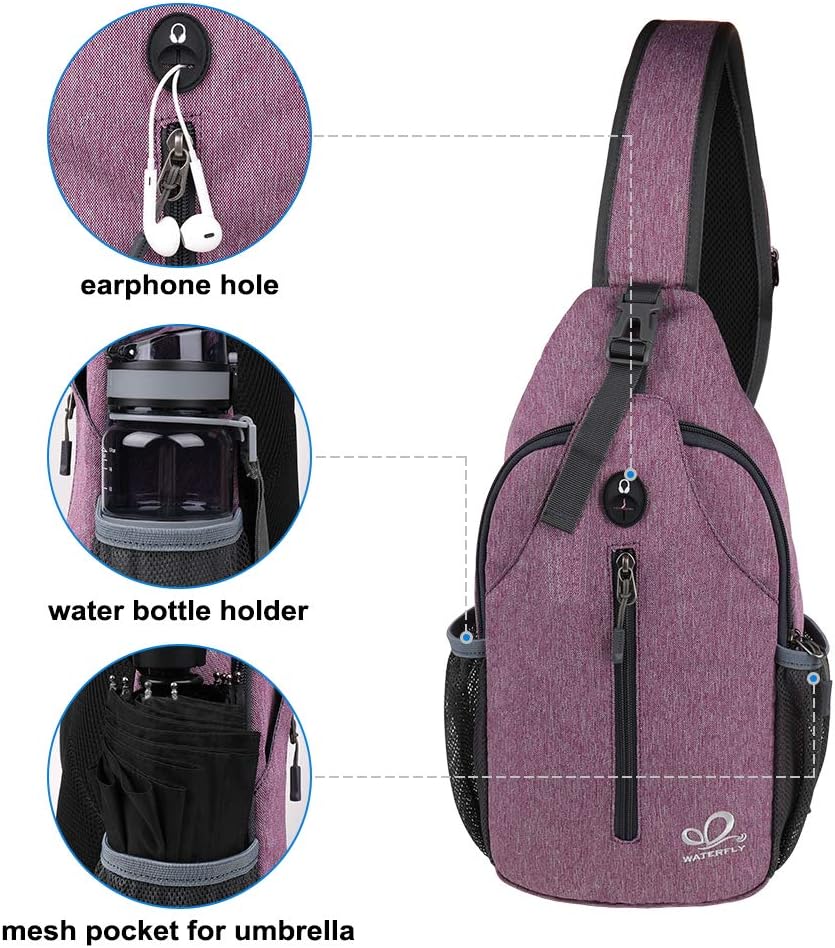 Crossbody Sling Backpack Sling Bag Travel Hiking Chest Bags Daypack (Teal blue) | Small Hiking bag,Multi-compartment storage,Water-resistant,Breathable back pad,Reversible adjustable shoulder strap