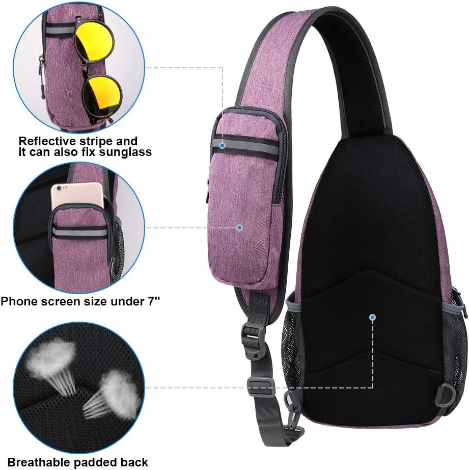 Crossbody Sling Backpack Sling Bag Travel Hiking Chest Bags Daypack (Teal blue) | Small Hiking bag,Multi-compartment storage,Water-resistant,Breathable back pad,Reversible adjustable shoulder strap