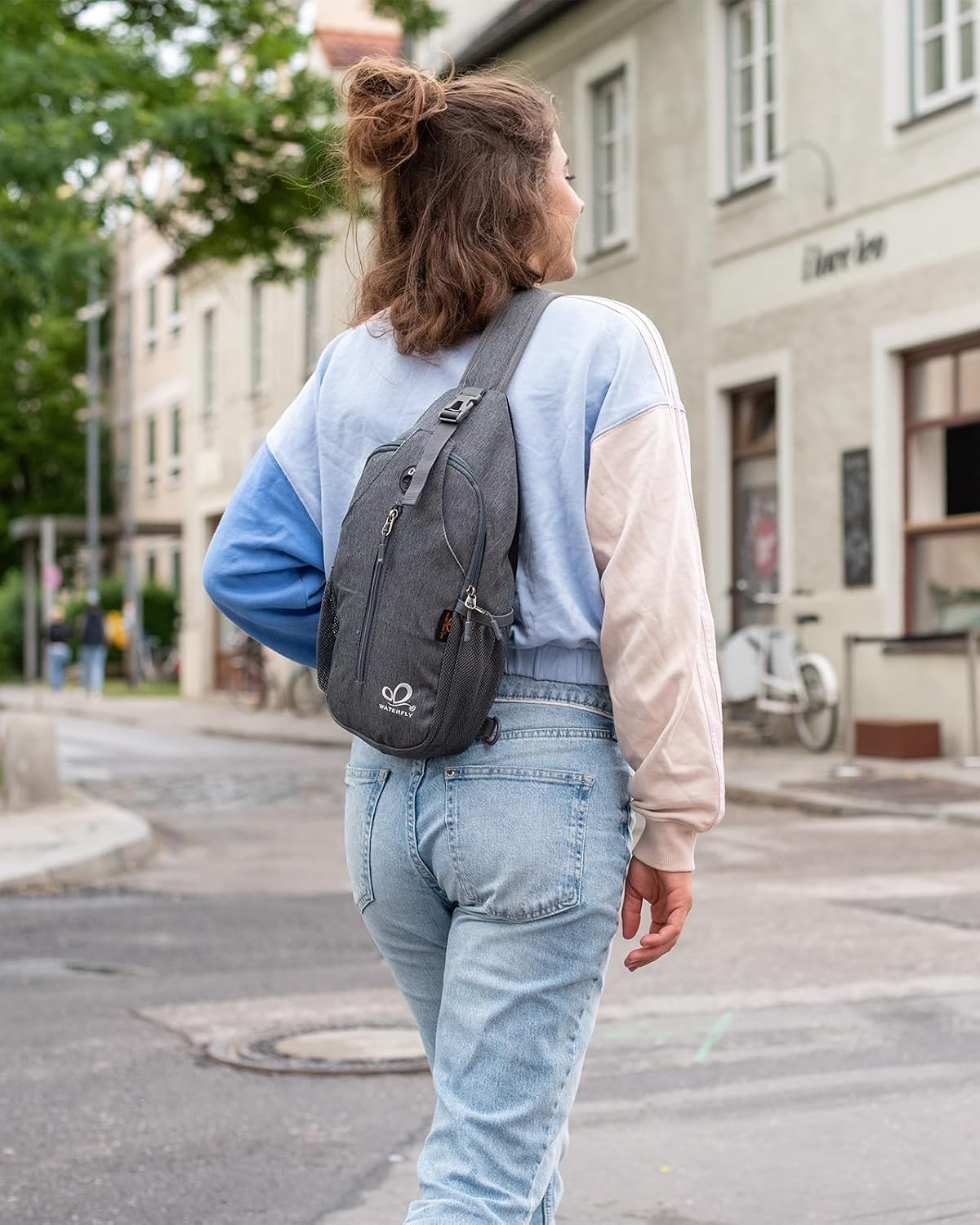 Crossbody Sling Backpack Sling Bag Travel Hiking Chest Bags Daypack (Teal blue) | Small Hiking bag,Multi-compartment storage,Water-resistant,Breathable back pad,Reversible adjustable shoulder strap