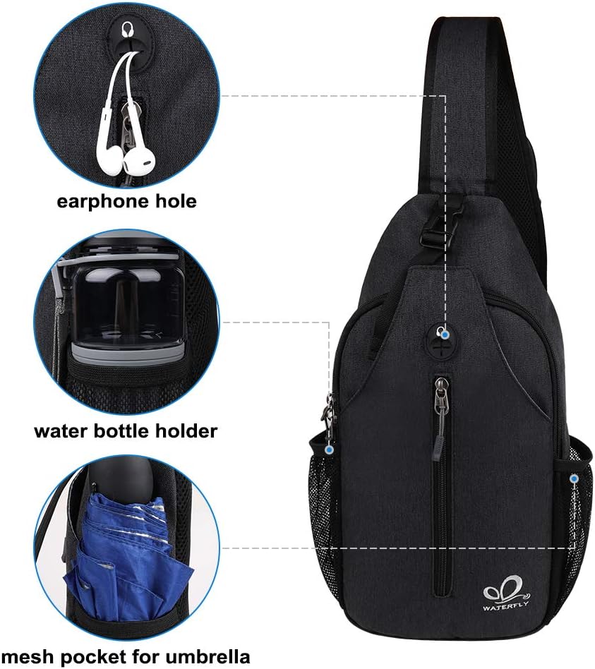 Crossbody Sling Backpack Sling Bag Travel Hiking Chest Bags Daypack (Teal blue) | Small Hiking bag,Multi-compartment storage,Water-resistant,Breathable back pad,Reversible adjustable shoulder strap