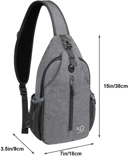 Crossbody Sling Backpack Sling Bag Travel Hiking Chest Bags Daypack (Teal blue) | Small Hiking bag,Multi-compartment storage,Water-resistant,Breathable back pad,Reversible adjustable shoulder strap