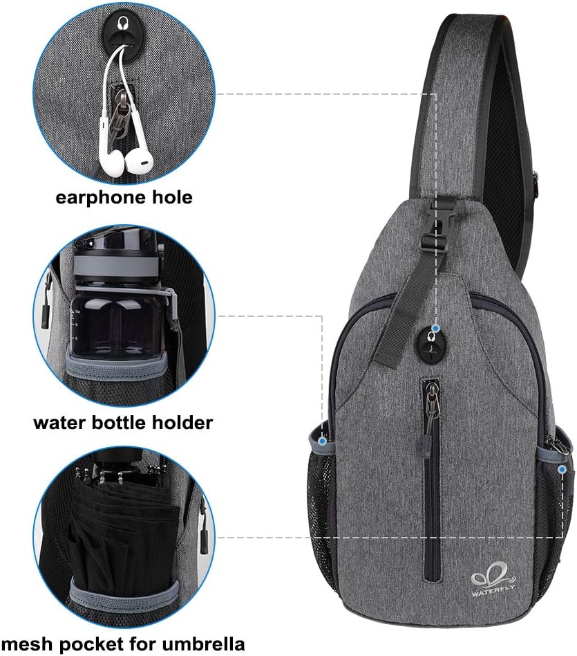 Crossbody Sling Backpack Sling Bag Travel Hiking Chest Bags Daypack (Teal blue) | Small Hiking bag,Multi-compartment storage,Water-resistant,Breathable back pad,Reversible adjustable shoulder strap