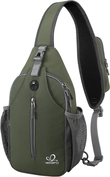Crossbody Sling Backpack Sling Bag Travel Hiking Chest Bags Daypack (Teal blue) | Small Hiking bag,Multi-compartment storage,Water-resistant,Breathable back pad,Reversible adjustable shoulder strap