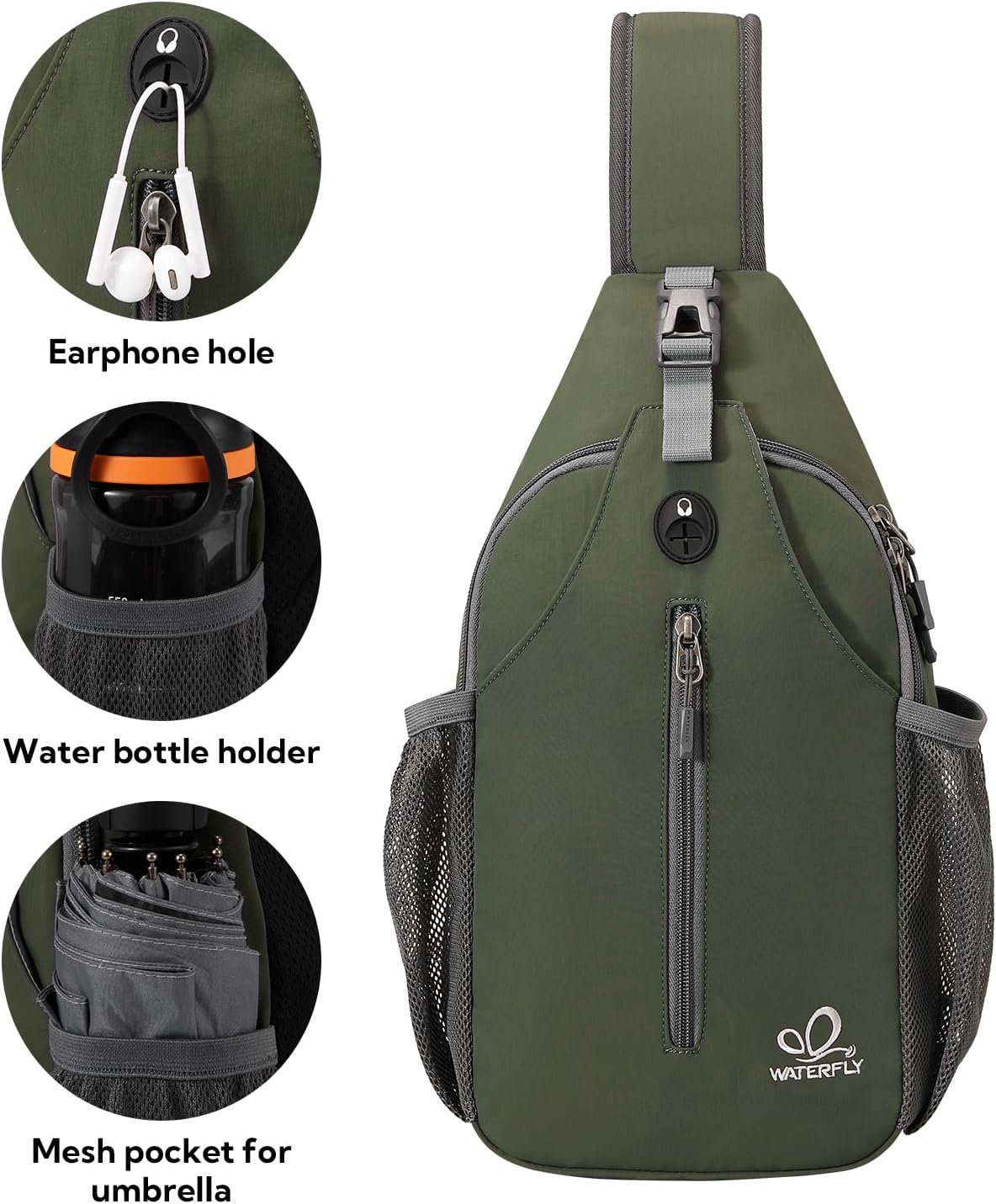 Crossbody Sling Backpack Sling Bag Travel Hiking Chest Bags Daypack (Teal blue) | Small Hiking bag,Multi-compartment storage,Water-resistant,Breathable back pad,Reversible adjustable shoulder strap