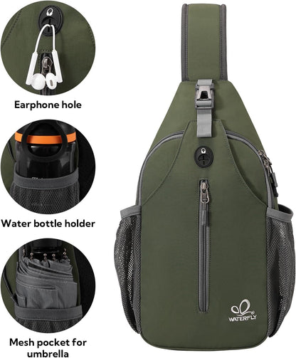 Crossbody Sling Backpack Sling Bag Travel Hiking Chest Bags Daypack (Teal blue) | Small Hiking bag,Multi-compartment storage,Water-resistant,Breathable back pad,Reversible adjustable shoulder strap