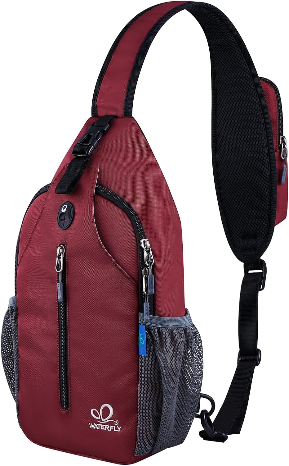 Crossbody Sling Backpack Sling Bag Travel Hiking Chest Bags Daypack (Teal blue) | Small Hiking bag,Multi-compartment storage,Water-resistant,Breathable back pad,Reversible adjustable shoulder strap