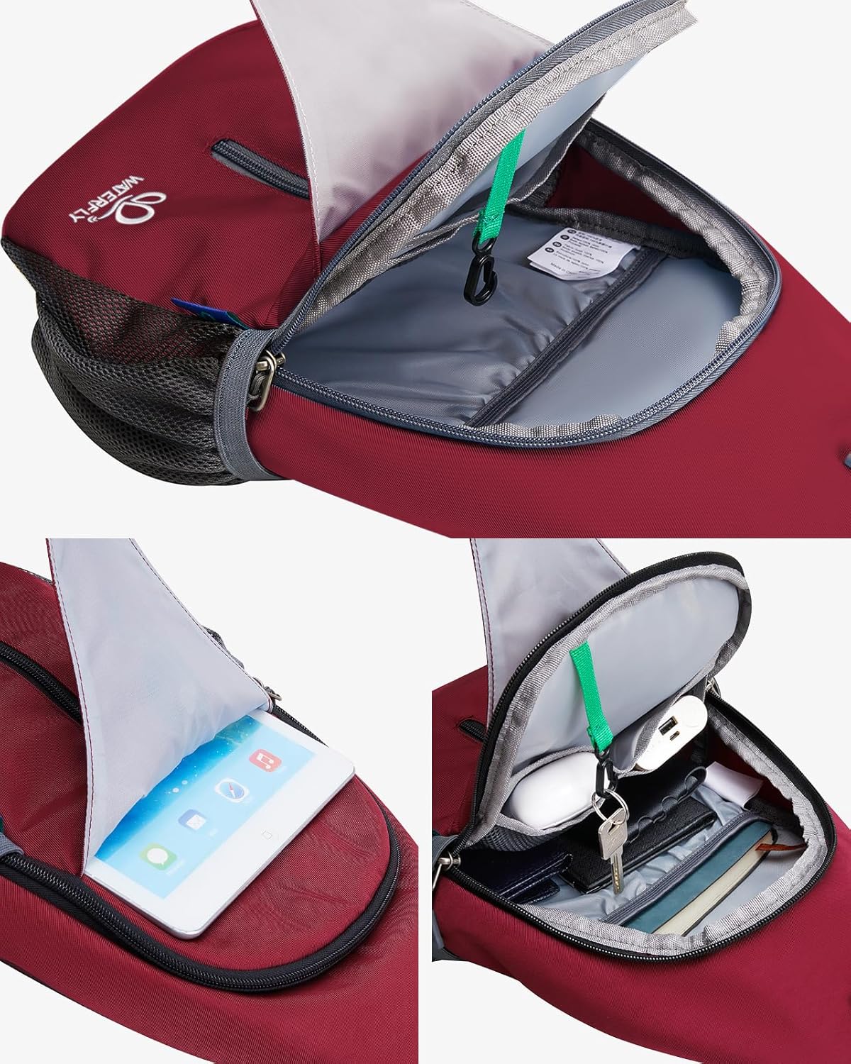 Crossbody Sling Backpack Sling Bag Travel Hiking Chest Bags Daypack (Teal blue) | Small Hiking bag,Multi-compartment storage,Water-resistant,Breathable back pad,Reversible adjustable shoulder strap