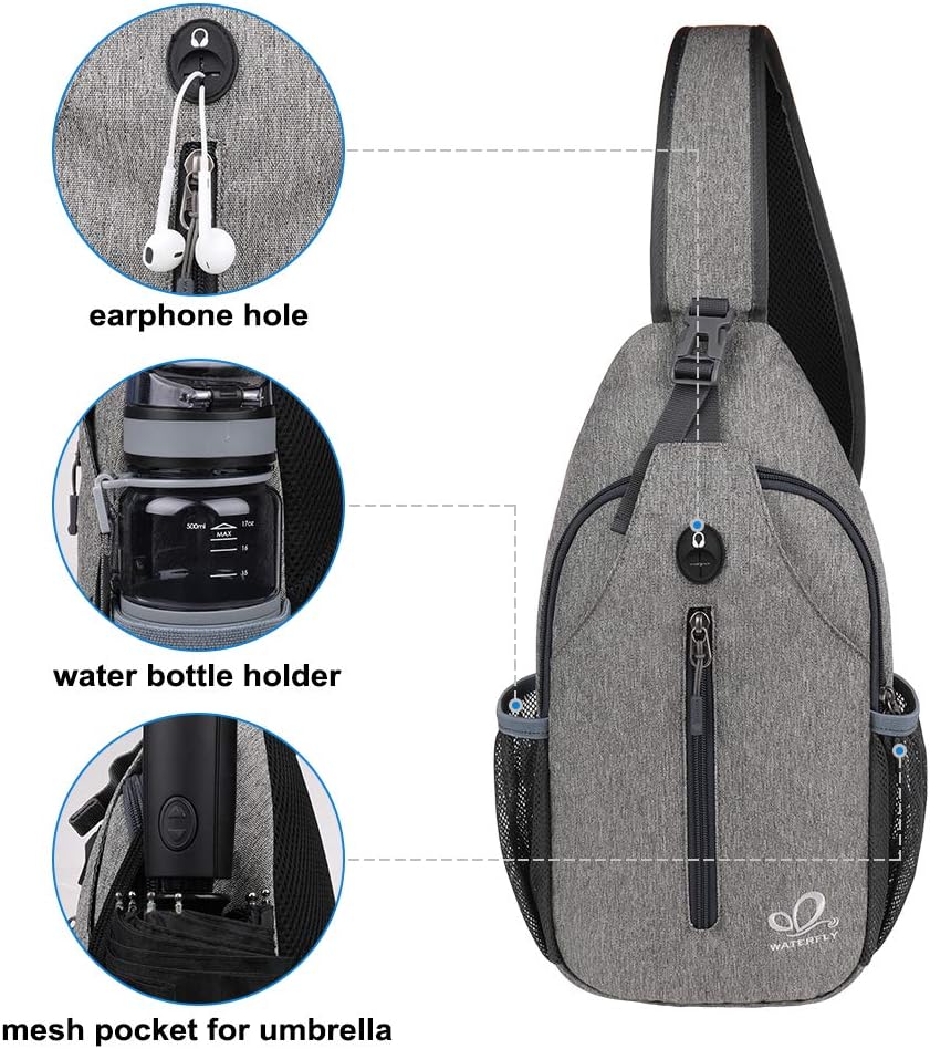 Crossbody Sling Backpack Sling Bag Travel Hiking Chest Bags Daypack (Teal blue) | Small Hiking bag,Multi-compartment storage,Water-resistant,Breathable back pad,Reversible adjustable shoulder strap