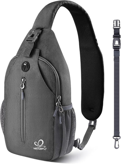 Crossbody Sling Backpack Sling Bag Travel Hiking Chest Bags Daypack (Teal blue) | Small Hiking bag,Multi-compartment storage,Water-resistant,Breathable back pad,Reversible adjustable shoulder strap