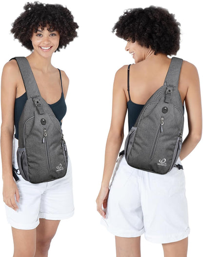 Crossbody Sling Backpack Sling Bag Travel Hiking Chest Bags Daypack (Teal blue) | Small Hiking bag,Multi-compartment storage,Water-resistant,Breathable back pad,Reversible adjustable shoulder strap