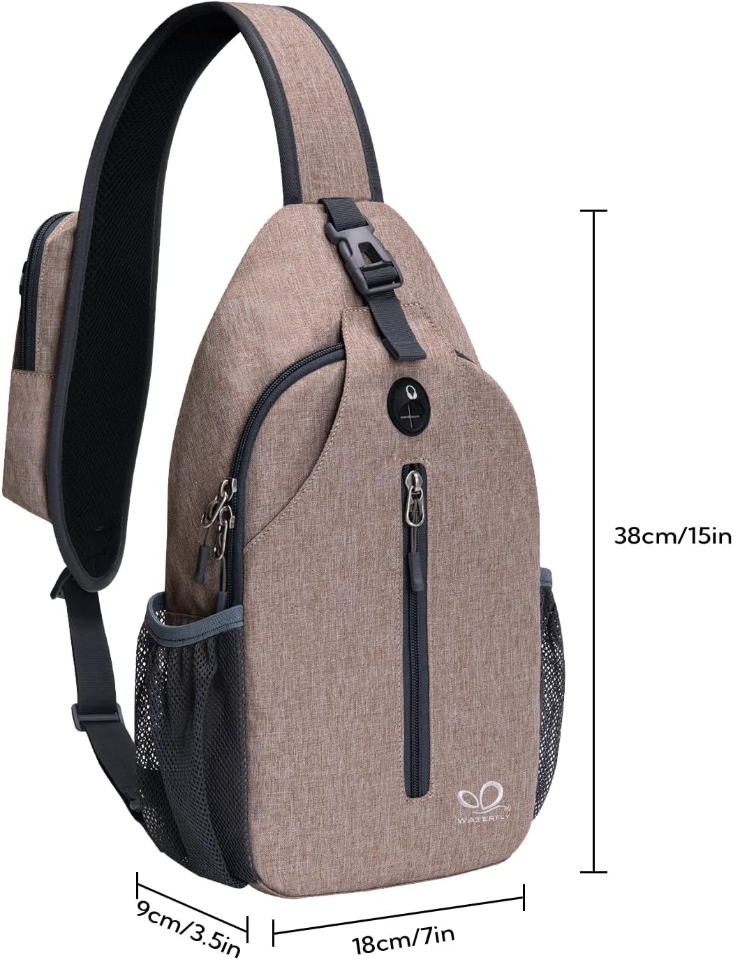 Crossbody Sling Backpack Sling Bag Travel Hiking Chest Bags Daypack (Teal blue) | Small Hiking bag,Multi-compartment storage,Water-resistant,Breathable back pad,Reversible adjustable shoulder strap