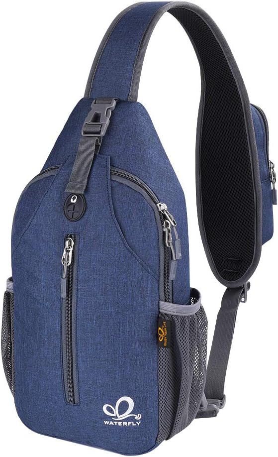 Crossbody Sling Backpack Sling Bag Travel Hiking Chest Bags Daypack (Teal blue) | Small Hiking bag,Multi-compartment storage,Water-resistant,Breathable back pad,Reversible adjustable shoulder strap