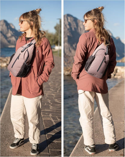 Crossbody Sling Backpack Sling Bag Travel Hiking Chest Bags Daypack (Teal blue) | Small Hiking bag,Multi-compartment storage,Water-resistant,Breathable back pad,Reversible adjustable shoulder strap