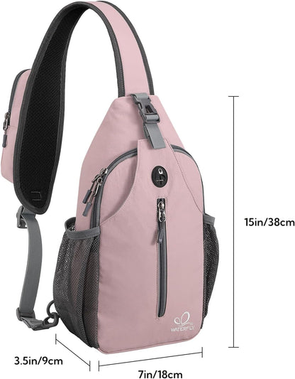 Crossbody Sling Backpack Sling Bag Travel Hiking Chest Bags Daypack (Teal blue) | Small Hiking bag,Multi-compartment storage,Water-resistant,Breathable back pad,Reversible adjustable shoulder strap