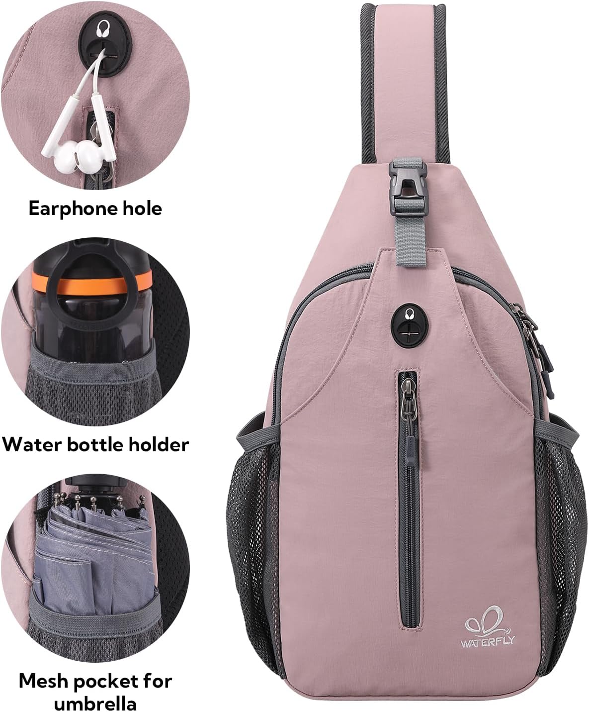 Crossbody Sling Backpack Sling Bag Travel Hiking Chest Bags Daypack (Teal blue) | Small Hiking bag,Multi-compartment storage,Water-resistant,Breathable back pad,Reversible adjustable shoulder strap