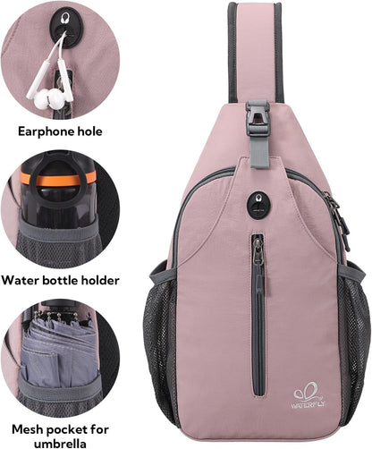 Crossbody Sling Backpack Sling Bag Travel Hiking Chest Bags Daypack (Teal blue) | Small Hiking bag,Multi-compartment storage,Water-resistant,Breathable back pad,Reversible adjustable shoulder strap