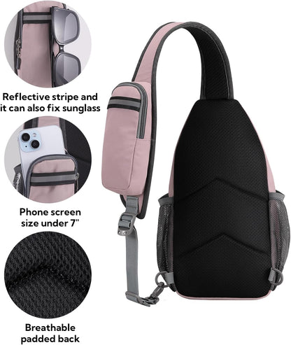 Crossbody Sling Backpack Sling Bag Travel Hiking Chest Bags Daypack (Teal blue) | Small Hiking bag,Multi-compartment storage,Water-resistant,Breathable back pad,Reversible adjustable shoulder strap