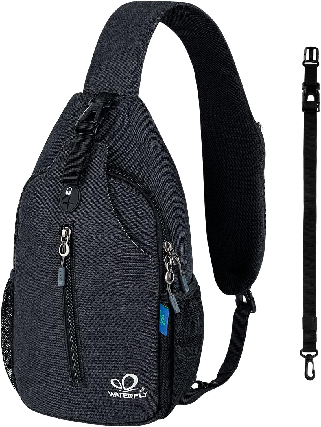 Crossbody Sling Backpack Sling Bag Travel Hiking Chest Bags Daypack (Teal blue) | Small Hiking bag,Multi-compartment storage,Water-resistant,Breathable back pad,Reversible adjustable shoulder strap