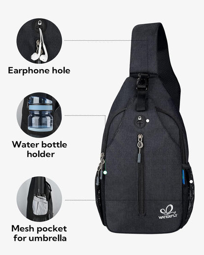 Crossbody Sling Backpack Sling Bag Travel Hiking Chest Bags Daypack (Teal blue) | Small Hiking bag,Multi-compartment storage,Water-resistant,Breathable back pad,Reversible adjustable shoulder strap