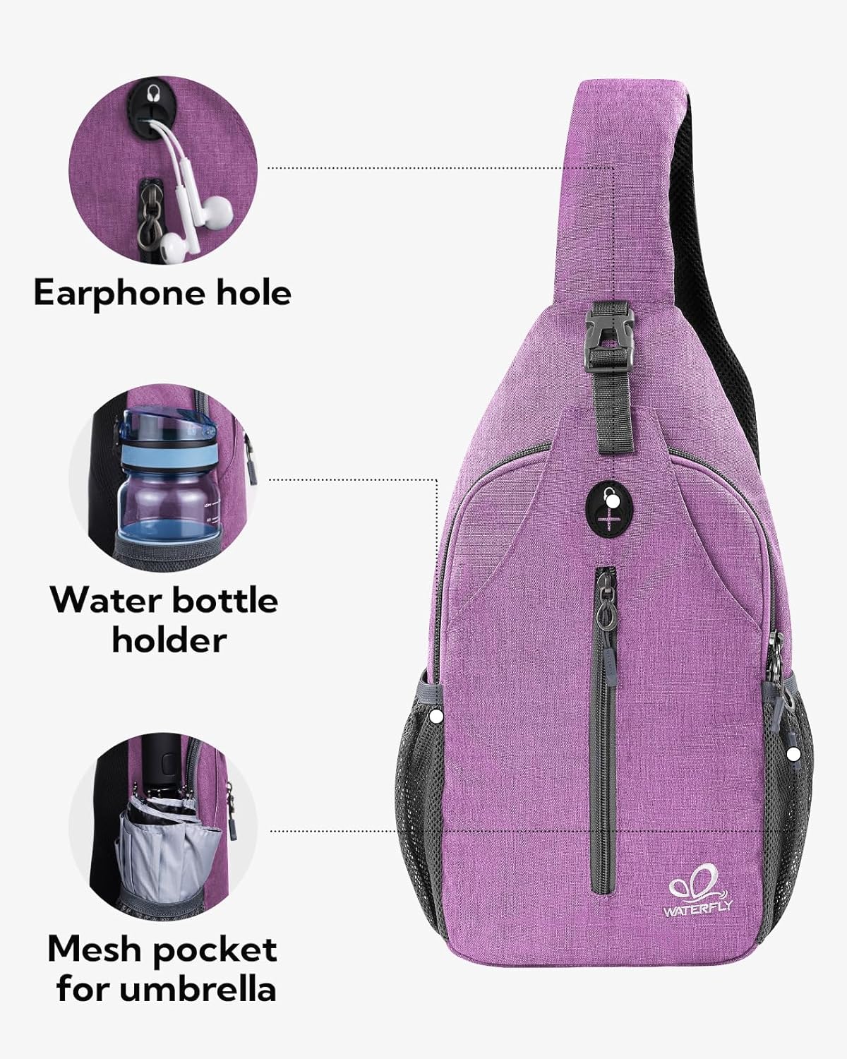 Crossbody Sling Backpack Sling Bag Travel Hiking Chest Bags Daypack (Teal blue) | Small Hiking bag,Multi-compartment storage,Water-resistant,Breathable back pad,Reversible adjustable shoulder strap