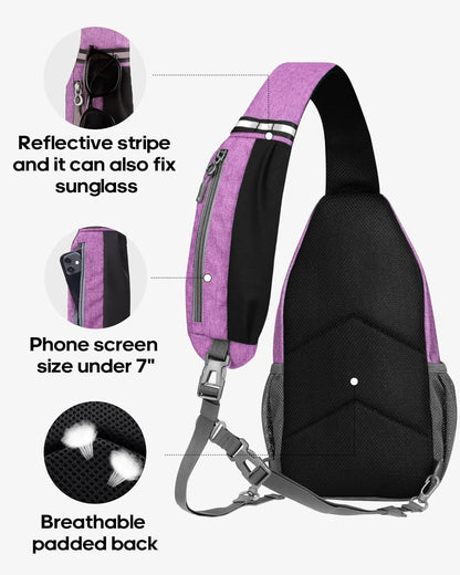 Crossbody Sling Backpack Sling Bag Travel Hiking Chest Bags Daypack (Teal blue) | Small Hiking bag,Multi-compartment storage,Water-resistant,Breathable back pad,Reversible adjustable shoulder strap