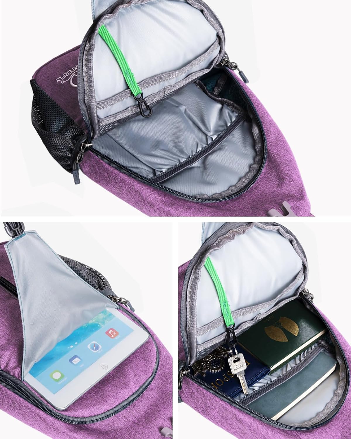 Crossbody Sling Backpack Sling Bag Travel Hiking Chest Bags Daypack (Teal blue) | Small Hiking bag,Multi-compartment storage,Water-resistant,Breathable back pad,Reversible adjustable shoulder strap