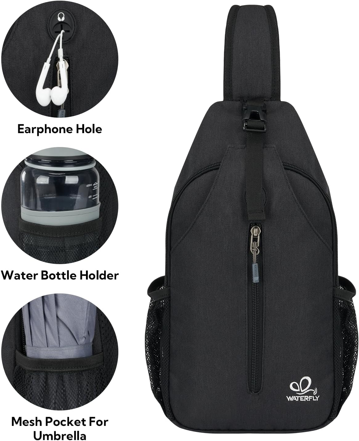 Crossbody Sling Backpack Sling Bag Travel Hiking Chest Bags Daypack (Teal blue) | Small Hiking bag,Multi-compartment storage,Water-resistant,Breathable back pad,Reversible adjustable shoulder strap