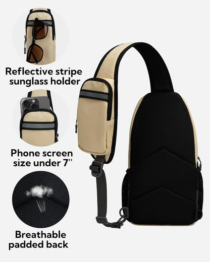 Crossbody Sling Backpack Sling Bag Travel Hiking Chest Bags Daypack (Teal blue) | Small Hiking bag,Multi-compartment storage,Water-resistant,Breathable back pad,Reversible adjustable shoulder strap