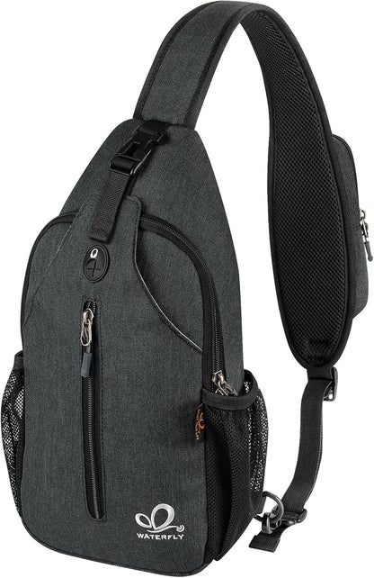 Crossbody Sling Backpack Sling Bag Travel Hiking Chest Bags Daypack (Teal blue) | Small Hiking bag,Multi-compartment storage,Water-resistant,Breathable back pad,Reversible adjustable shoulder strap