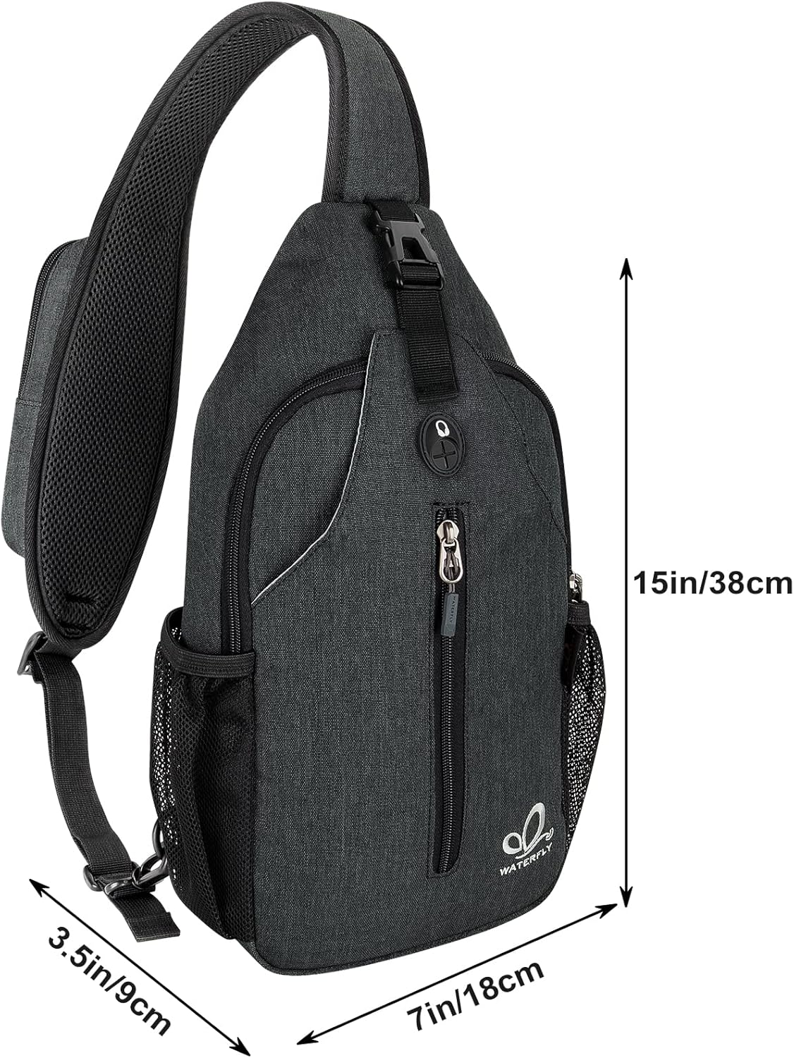 Crossbody Sling Backpack Sling Bag Travel Hiking Chest Bags Daypack (Teal blue) | Small Hiking bag,Multi-compartment storage,Water-resistant,Breathable back pad,Reversible adjustable shoulder strap