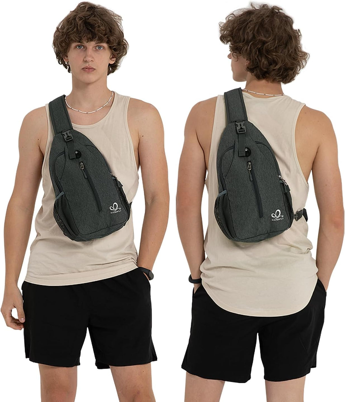Crossbody Sling Backpack Sling Bag Travel Hiking Chest Bags Daypack (Teal blue) | Small Hiking bag,Multi-compartment storage,Water-resistant,Breathable back pad,Reversible adjustable shoulder strap