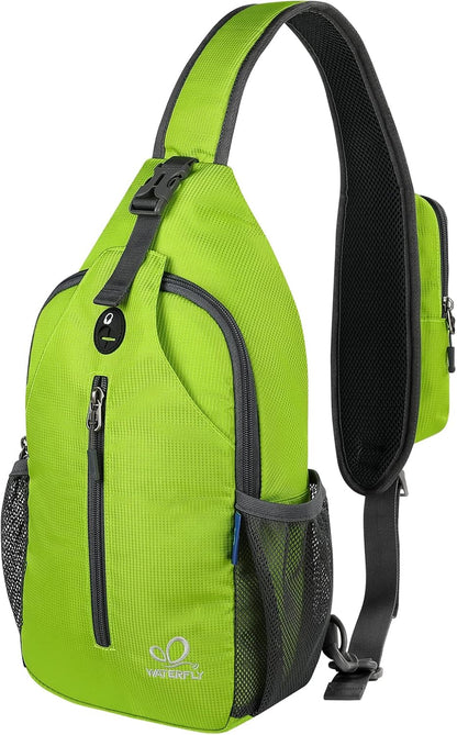 Crossbody Sling Backpack Sling Bag Travel Hiking Chest Bags Daypack (Teal blue) | Small Hiking bag,Multi-compartment storage,Water-resistant,Breathable back pad,Reversible adjustable shoulder strap