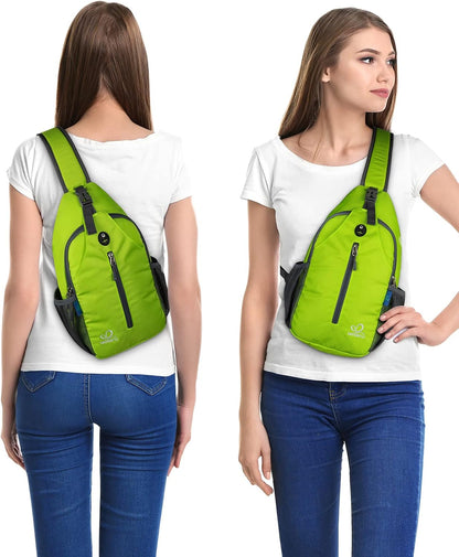 Crossbody Sling Backpack Sling Bag Travel Hiking Chest Bags Daypack (Teal blue) | Small Hiking bag,Multi-compartment storage,Water-resistant,Breathable back pad,Reversible adjustable shoulder strap