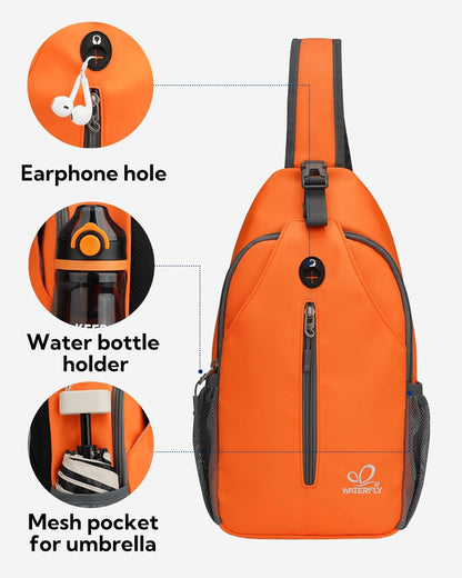 Crossbody Sling Backpack Sling Bag Travel Hiking Chest Bags Daypack (Teal blue) | Small Hiking bag,Multi-compartment storage,Water-resistant,Breathable back pad,Reversible adjustable shoulder strap
