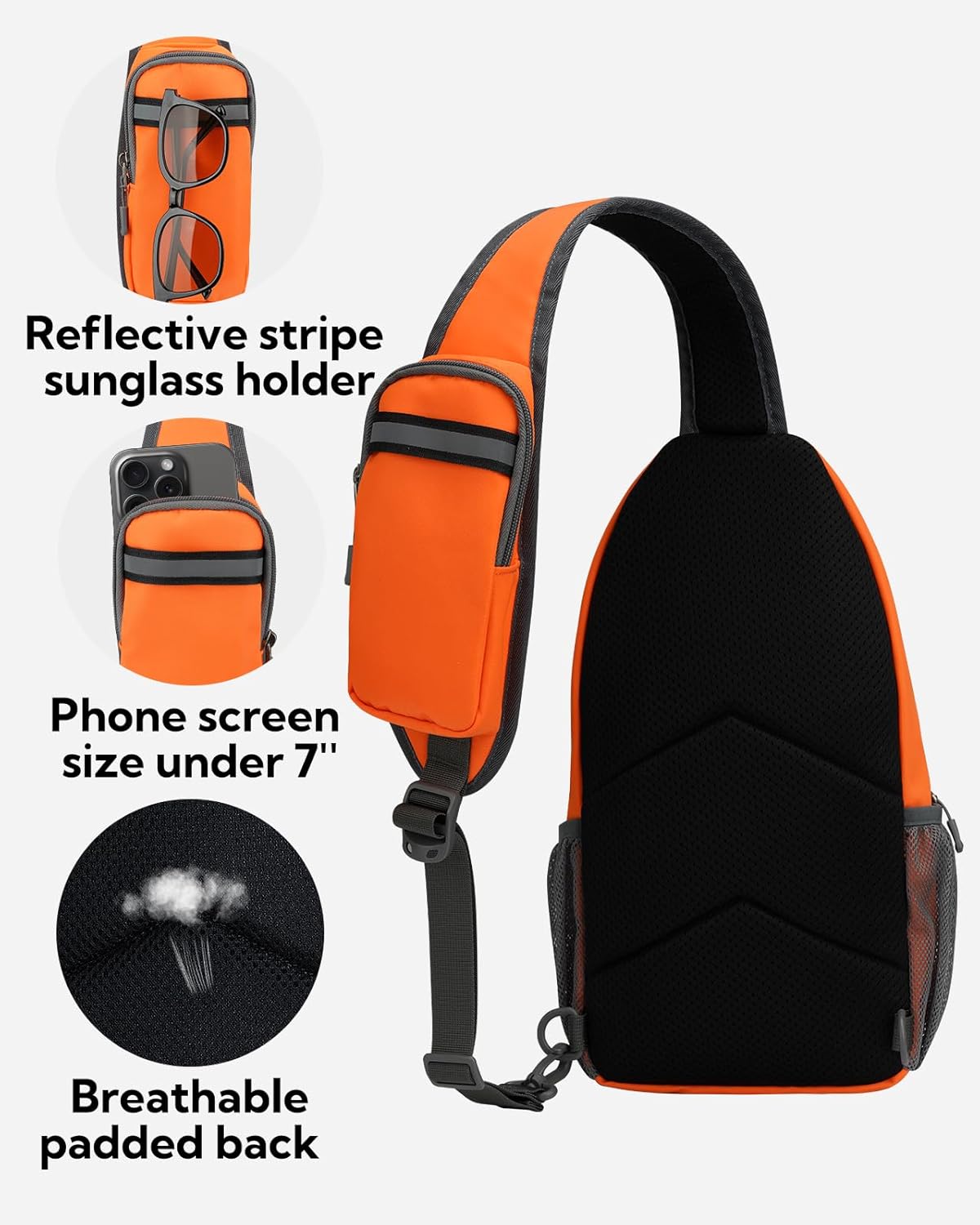 Crossbody Sling Backpack Sling Bag Travel Hiking Chest Bags Daypack (Teal blue) | Small Hiking bag,Multi-compartment storage,Water-resistant,Breathable back pad,Reversible adjustable shoulder strap