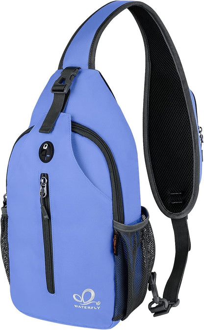 Crossbody Sling Backpack Sling Bag Travel Hiking Chest Bags Daypack (Teal blue) | Small Hiking bag,Multi-compartment storage,Water-resistant,Breathable back pad,Reversible adjustable shoulder strap