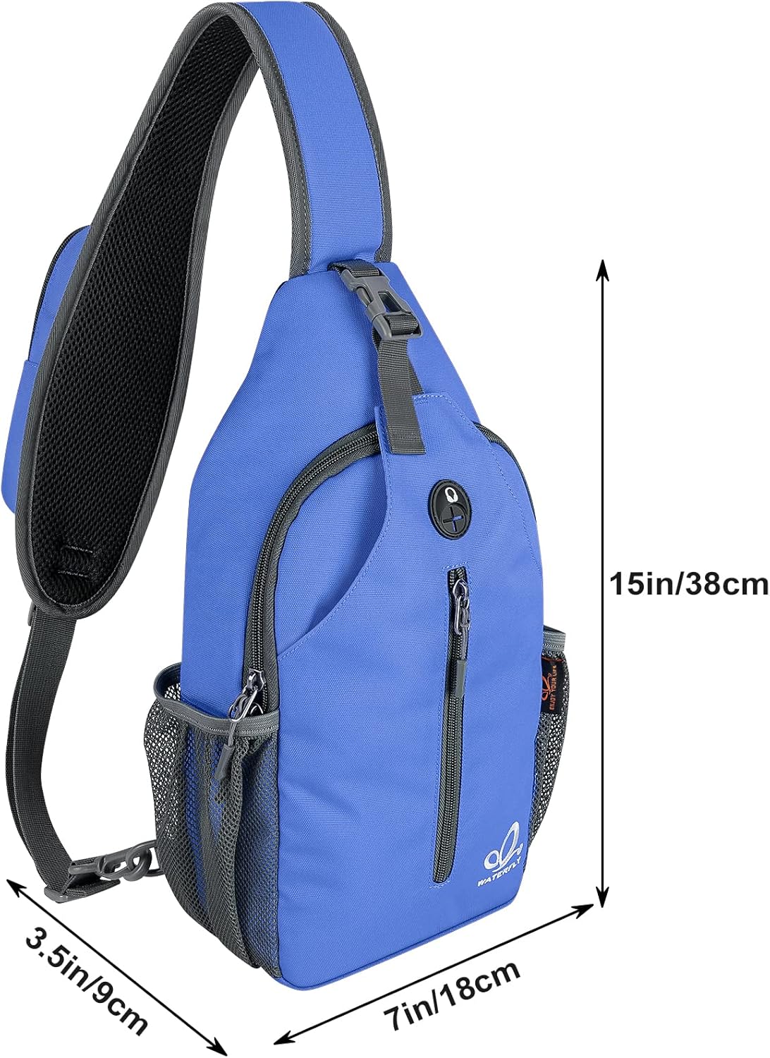 Crossbody Sling Backpack Sling Bag Travel Hiking Chest Bags Daypack (Teal blue) | Small Hiking bag,Multi-compartment storage,Water-resistant,Breathable back pad,Reversible adjustable shoulder strap