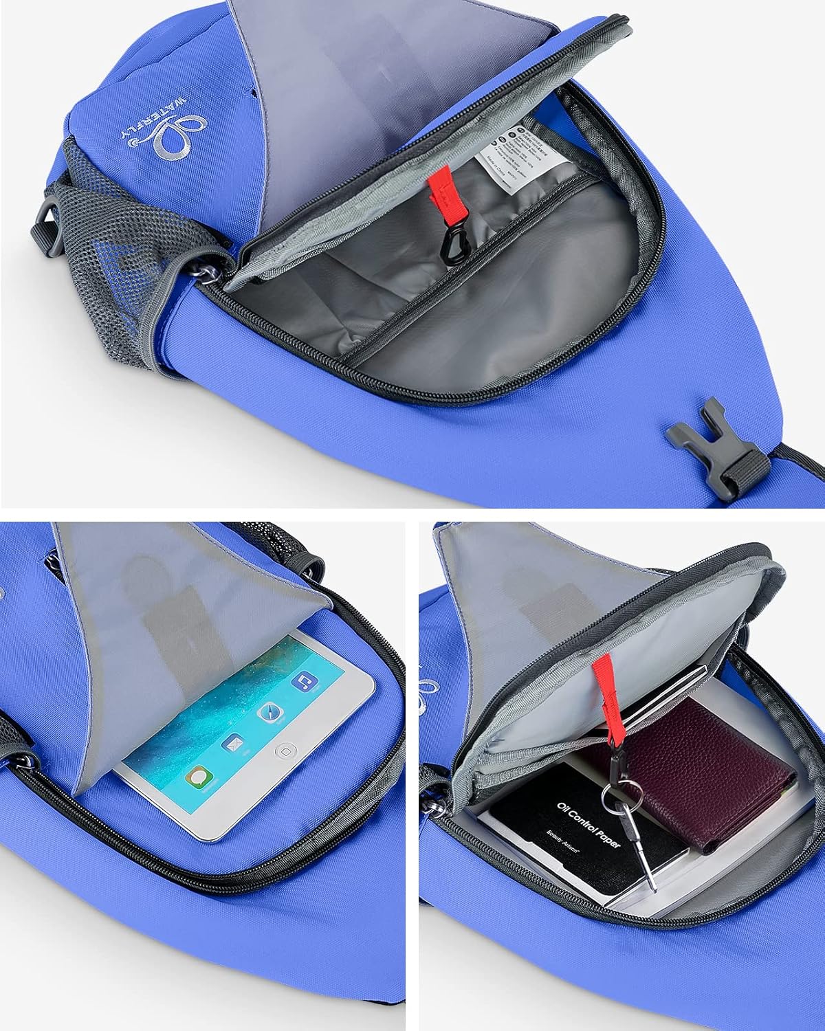 Crossbody Sling Backpack Sling Bag Travel Hiking Chest Bags Daypack (Teal blue) | Small Hiking bag,Multi-compartment storage,Water-resistant,Breathable back pad,Reversible adjustable shoulder strap