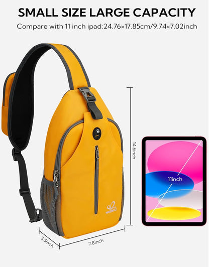 Crossbody Sling Backpack Sling Bag Travel Hiking Chest Bags Daypack (Teal blue) | Small Hiking bag,Multi-compartment storage,Water-resistant,Breathable back pad,Reversible adjustable shoulder strap
