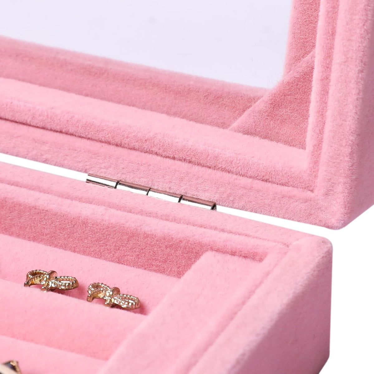 Tiny 12 Grid Earring Organizer Tray, Velvet Jewelry Box with Lid | Jewelry Tray With Lid,Adjuatable Dividers,Velvet Lining,Earring Organizer Box, Display Case,Drawer Insert,Gift For Women