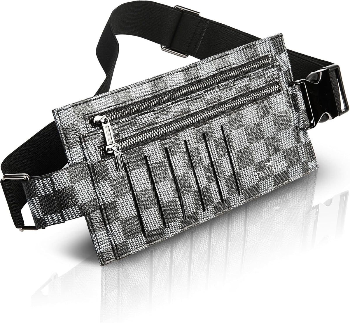 Luxury Travel Wallet – Hidden Money Belt, RFID-Blocking, Anti-Theft Passport Holder for Men & Women (Black Crest)
