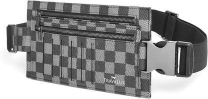 Luxury Travel Wallet – Hidden Money Belt, RFID-Blocking, Anti-Theft Passport Holder for Men & Women (Black Crest)